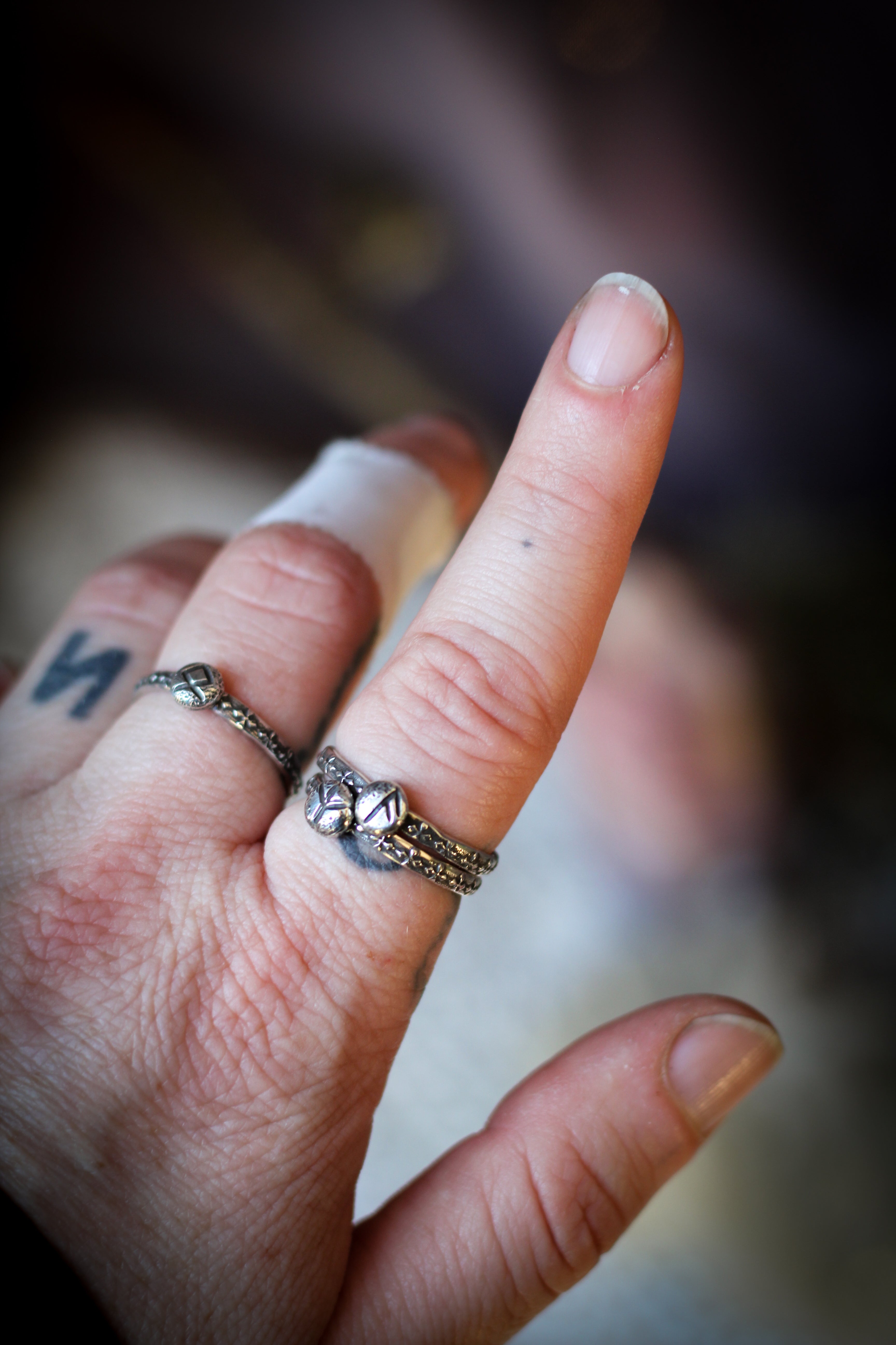 Runic ring forged in silver - Choose your rune!