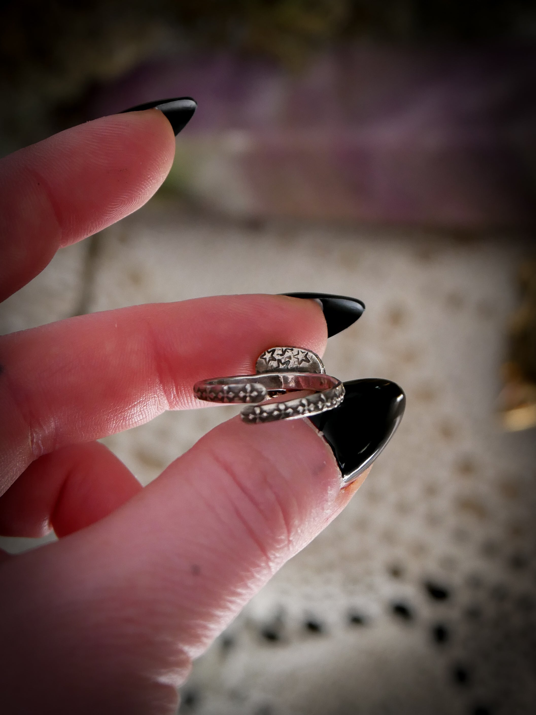 Mysticum Gemma - Raw Ruby and Silver Ring