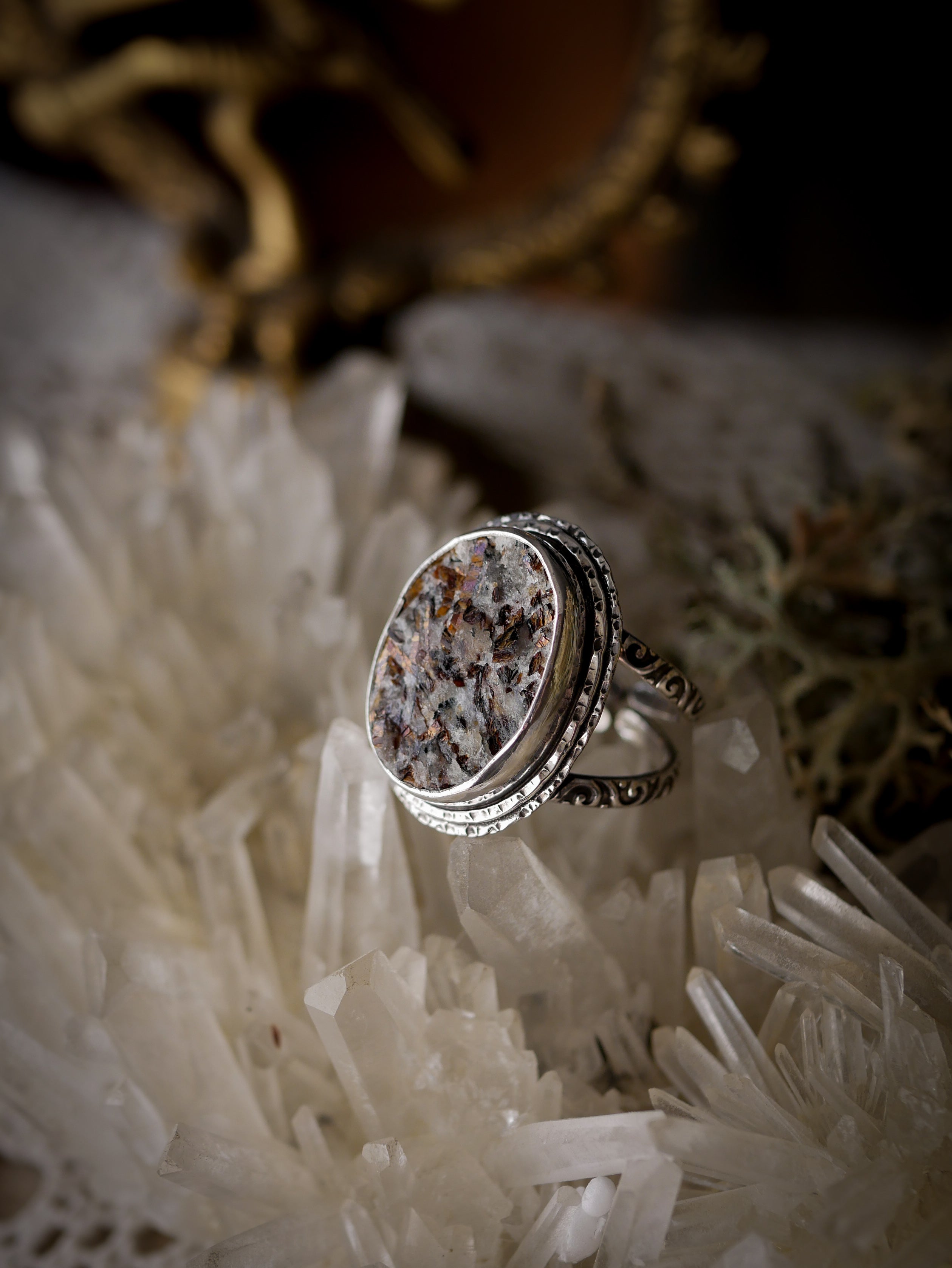 Helios - Astrophyllite and silver ring