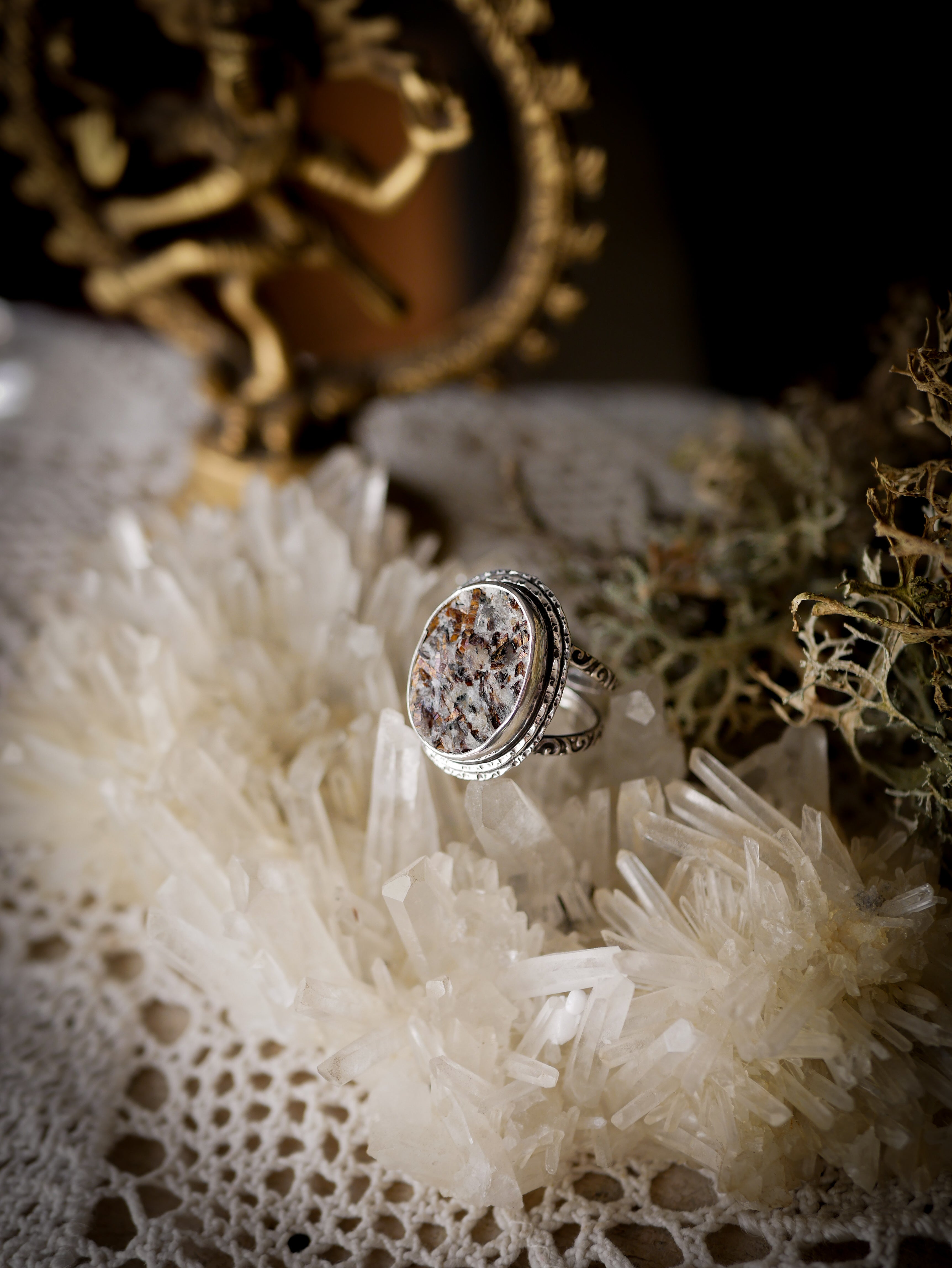 Helios - Astrophyllite and silver ring