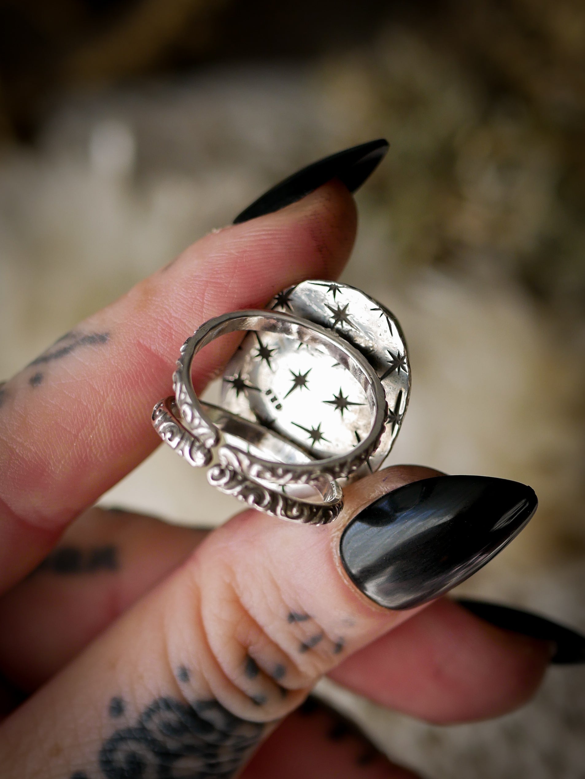 Helios - Astrophyllite and silver ring