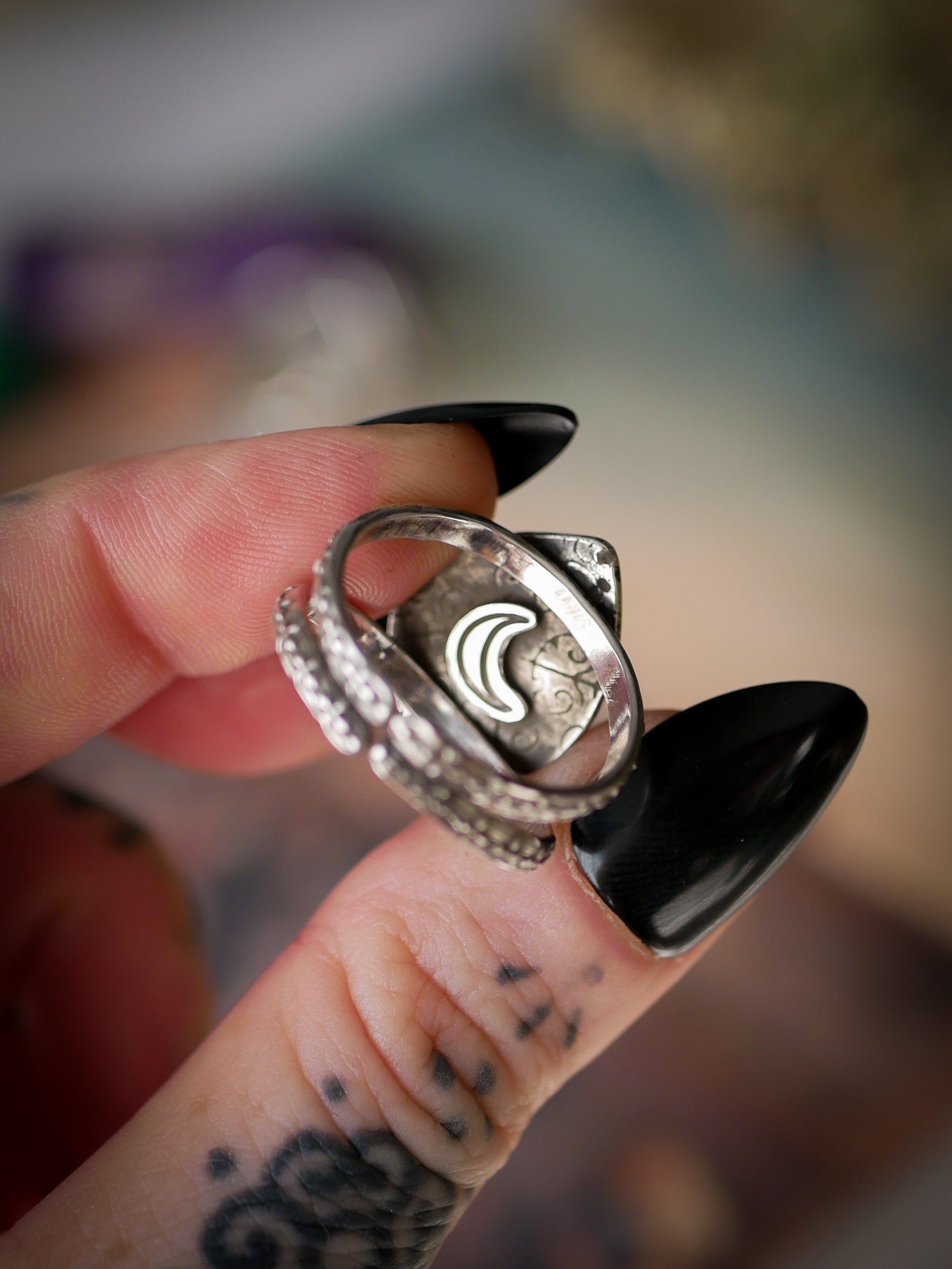 Hecate - Faceted Amethyst and Silver Ring