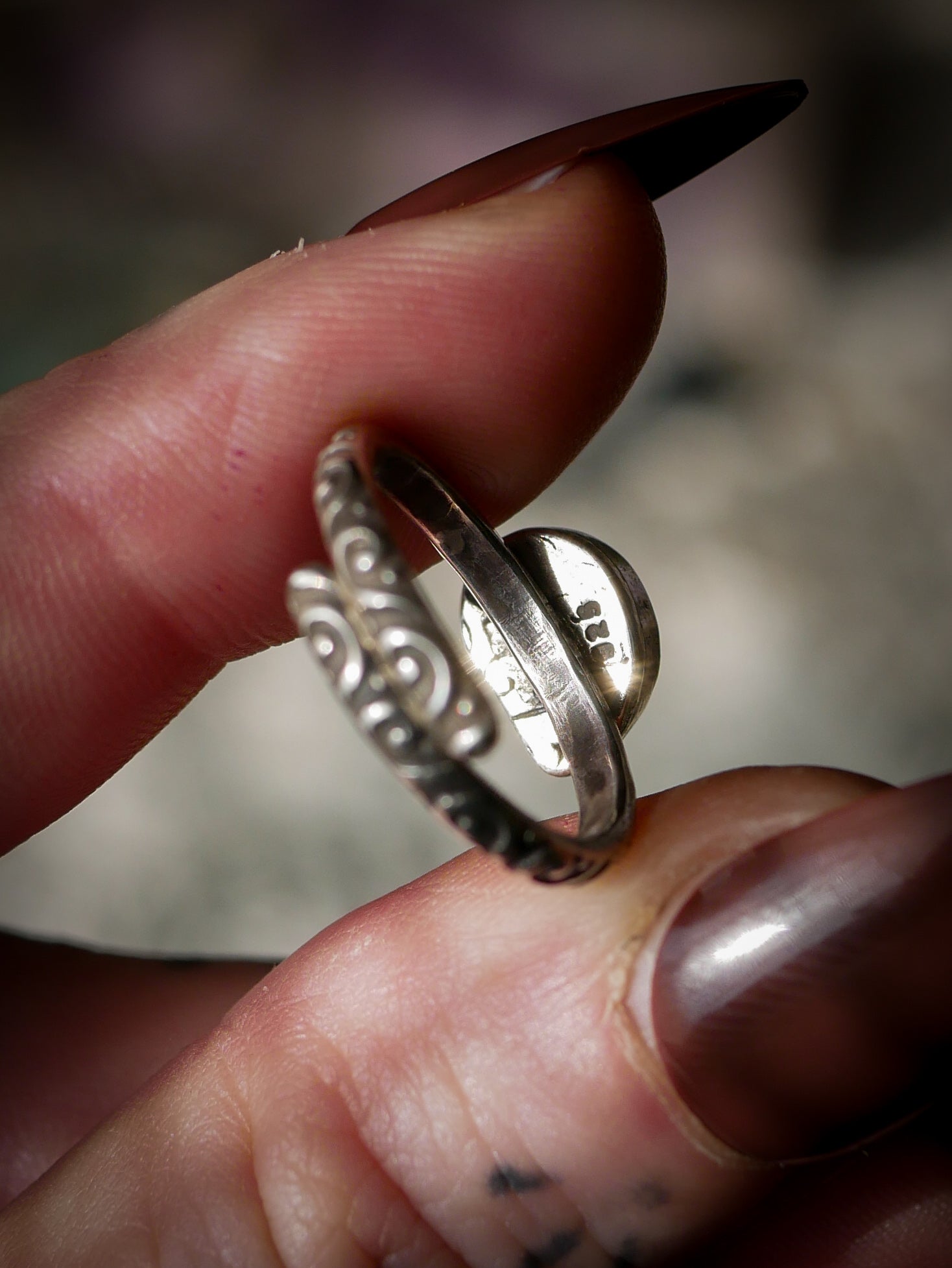 Fossilia - Ammonite Fossil and Silver Ring