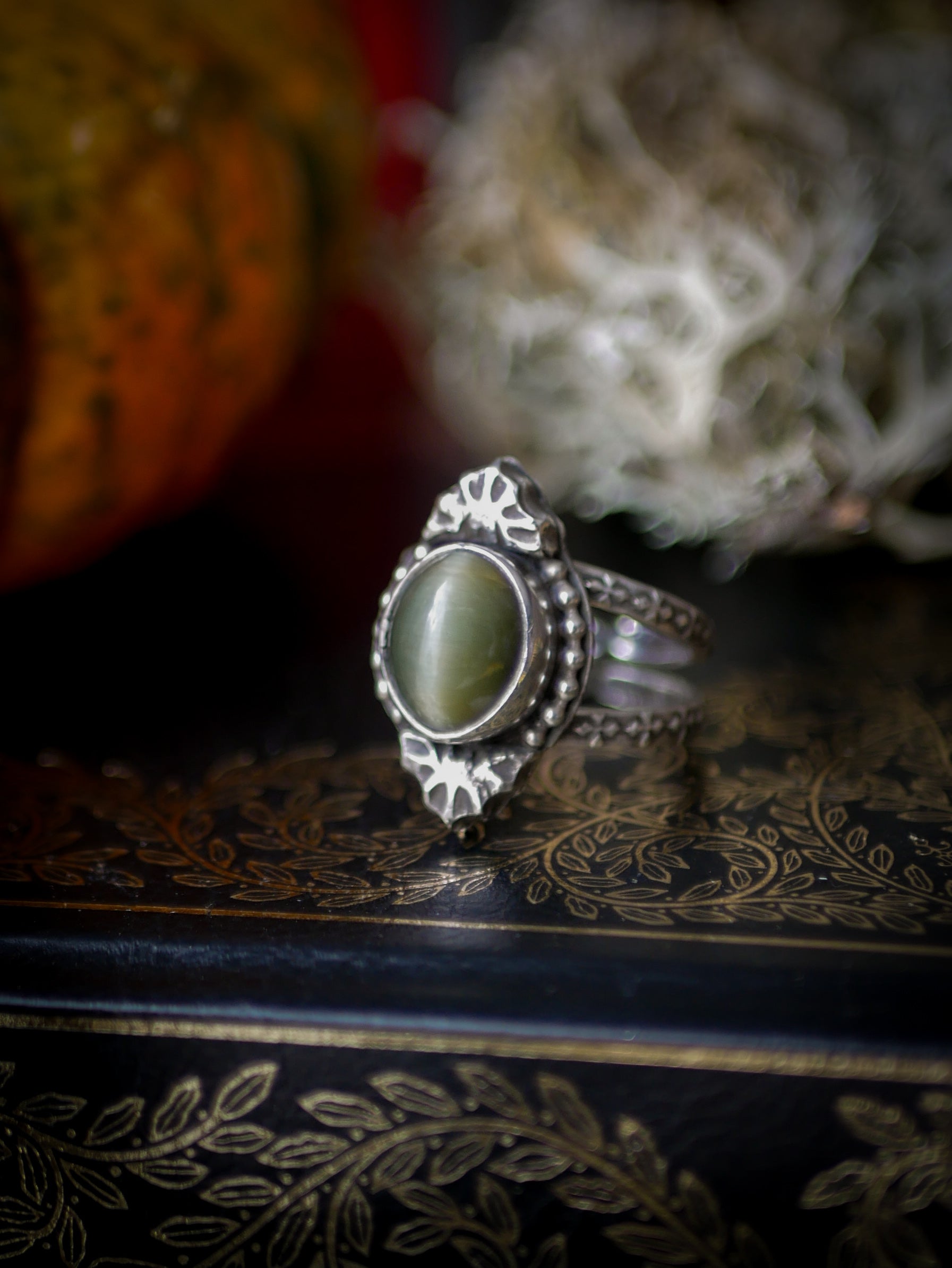 Nosferatu - Actinolite and Silver Ring
