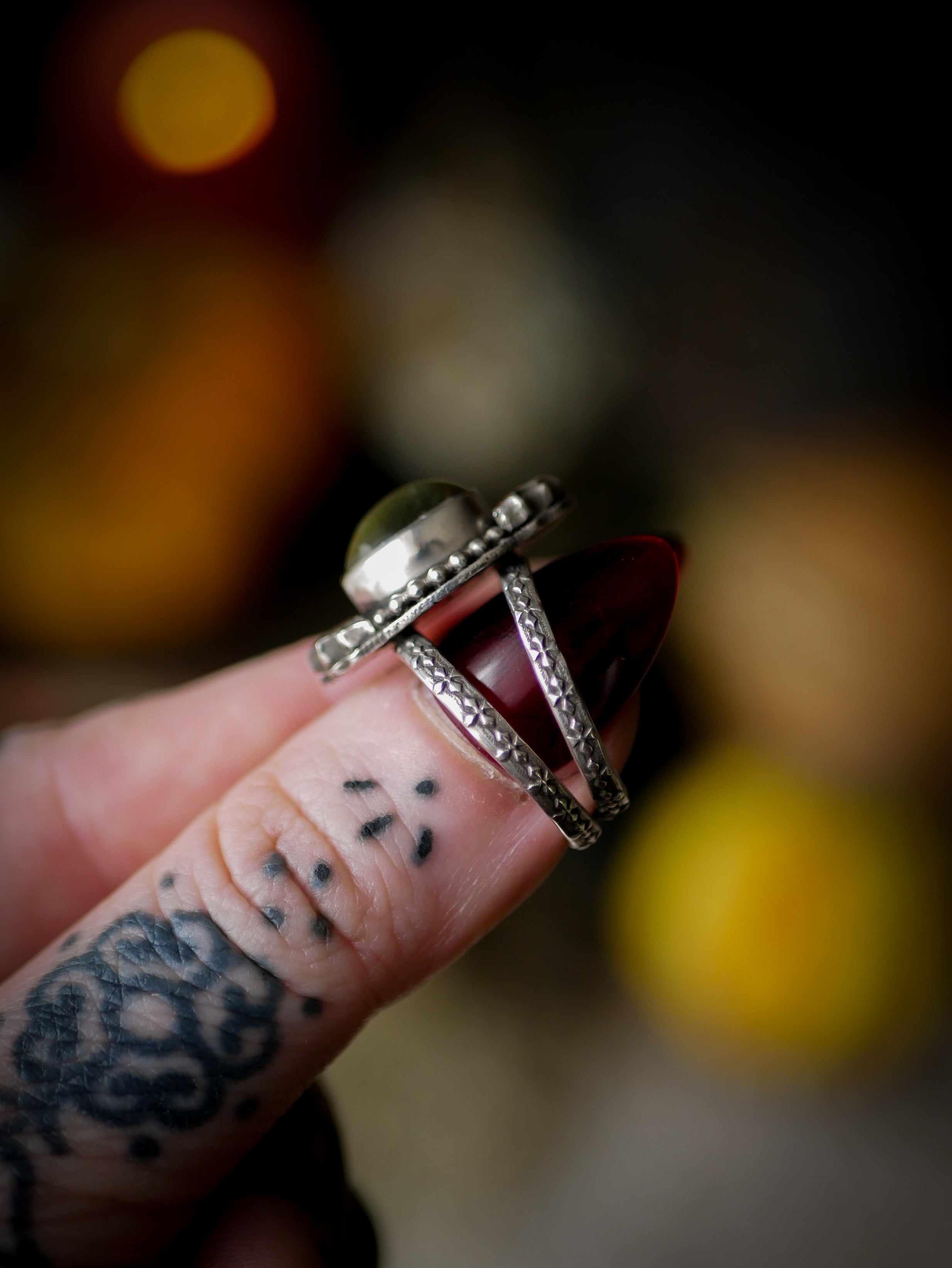 Nosferatu - Actinolite and Silver Ring