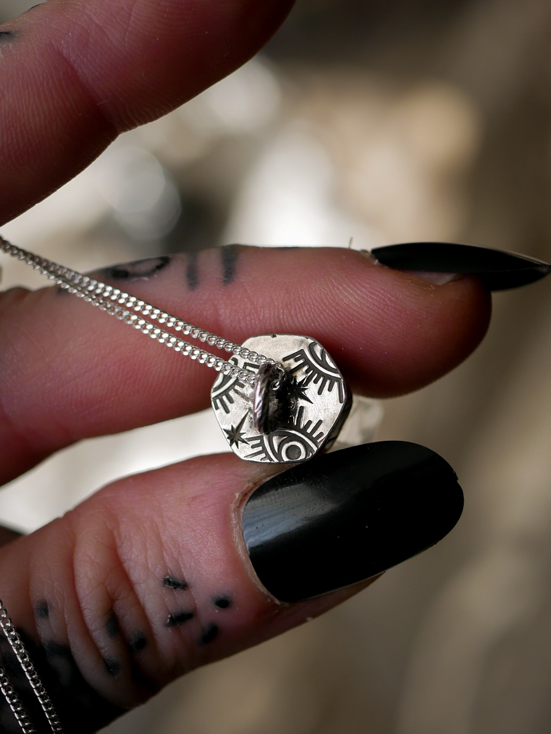 Divination - Collier-pendule en cristal de l'Himalaya et argent