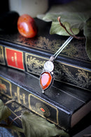 Hecate - Silver and faceted garnet necklace, hand-struck Strophalos