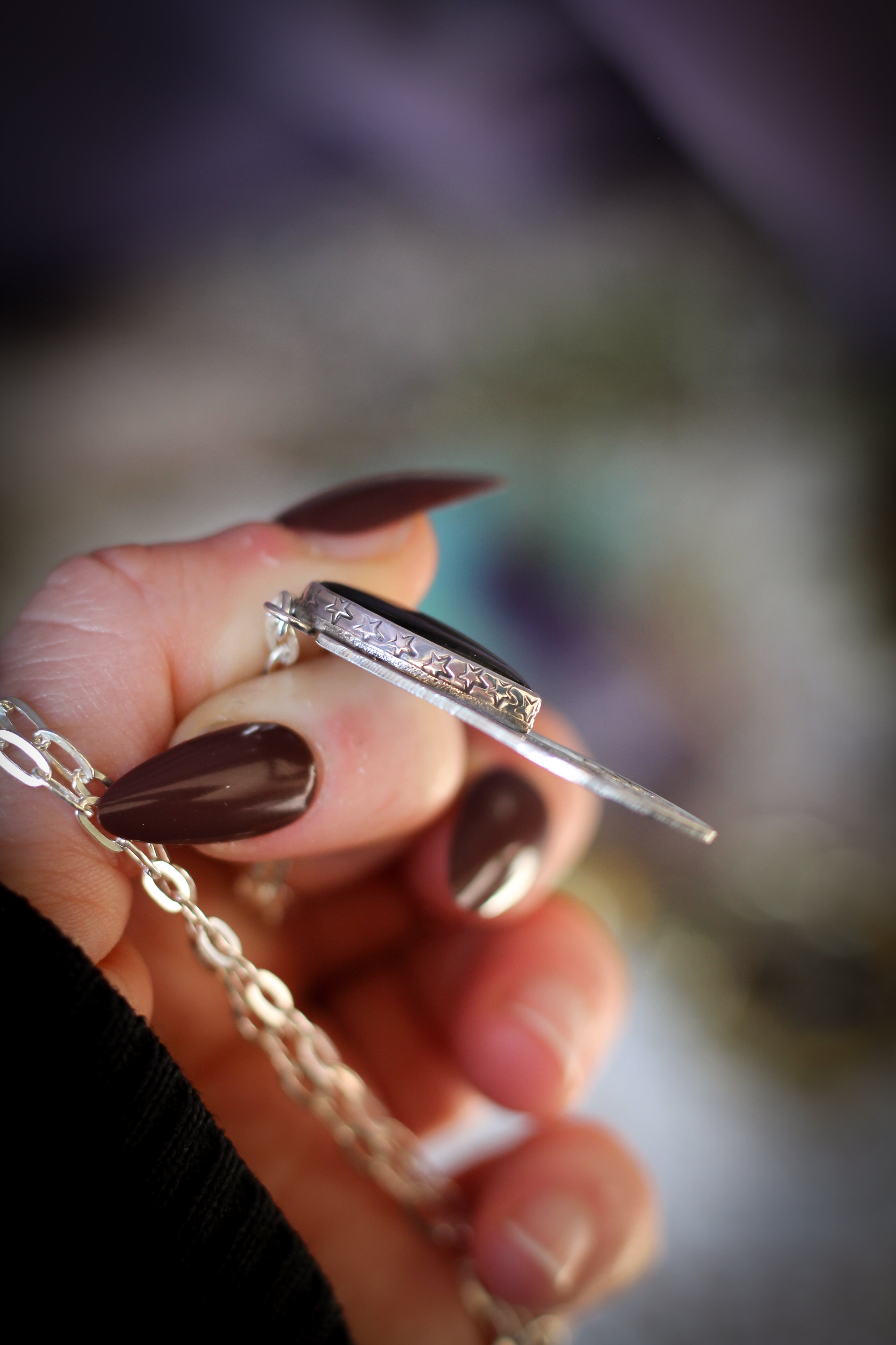 Cosmos - Rainbow Labradorite (Spectrolite) and Silver Gothic Arch Necklace