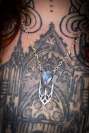 Cosmos - Rainbow Labradorite (Spectrolite) and Silver Gothic Arch Necklace