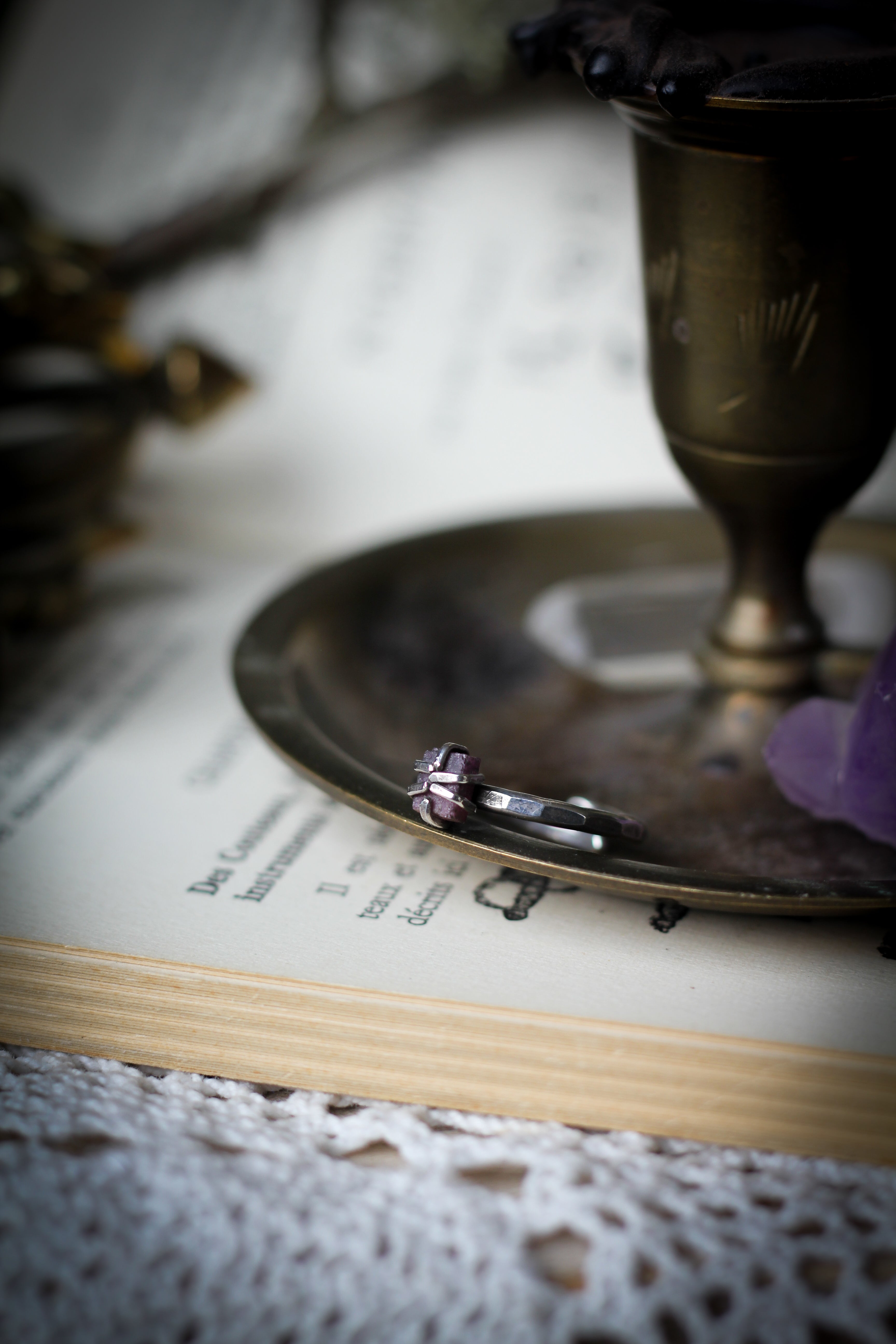 Occult Jewel - Raw Ruby and Silver Ring