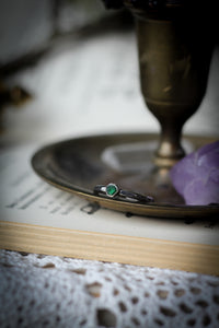 The Fortune Teller - Genuine Raw Emerald and Silver Ring