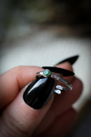 The Fortune Teller - Genuine Raw Emerald and Silver Ring