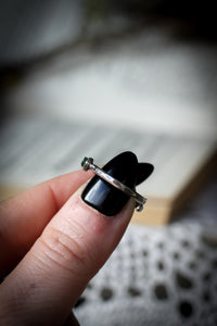 The Fortune Teller - Genuine Raw Emerald and Silver Ring