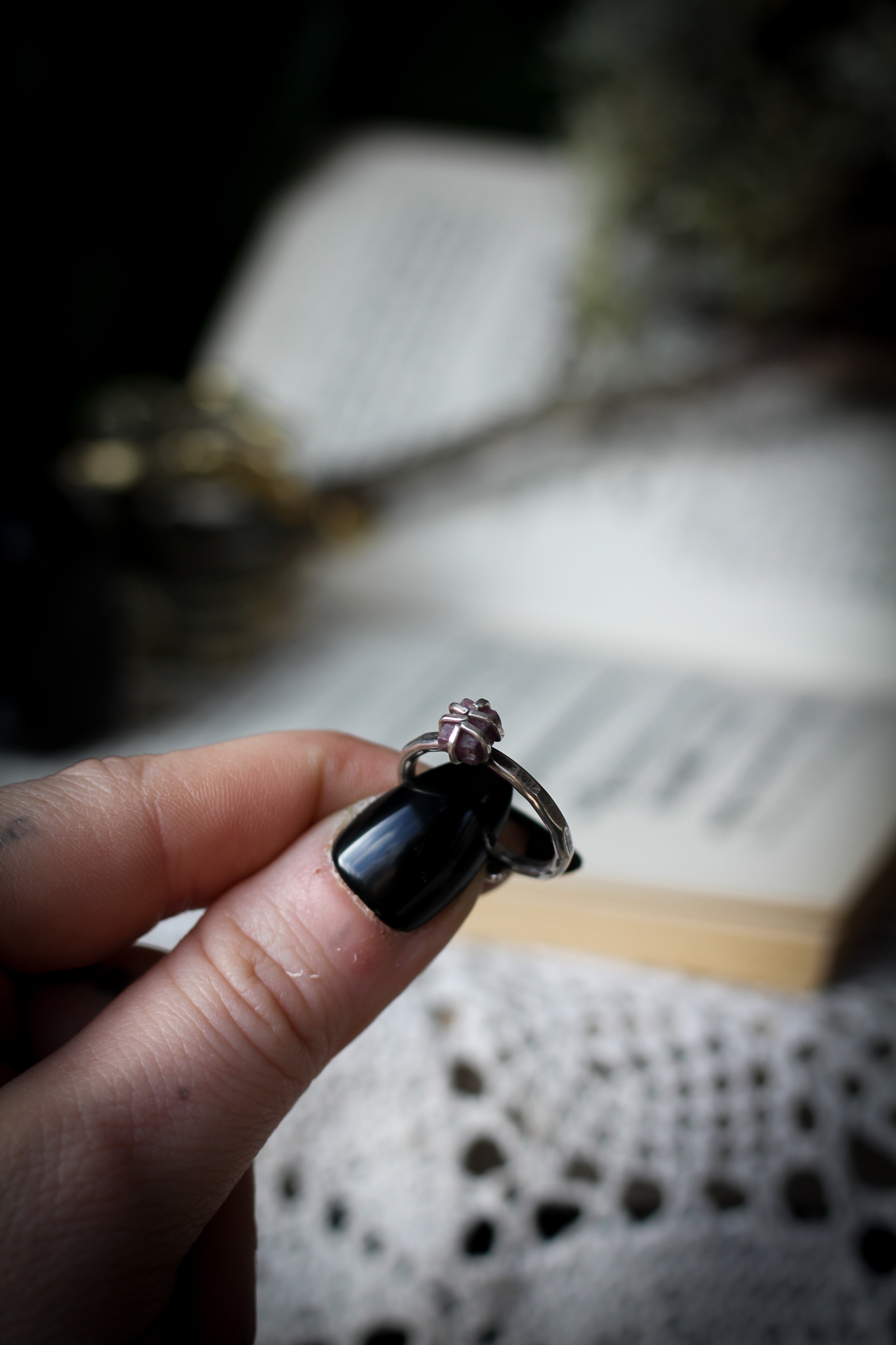 Occult Jewel - Raw Ruby and Silver Ring