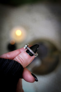 Fossile de Sirène - Bague en fossile de crinoïde et argent