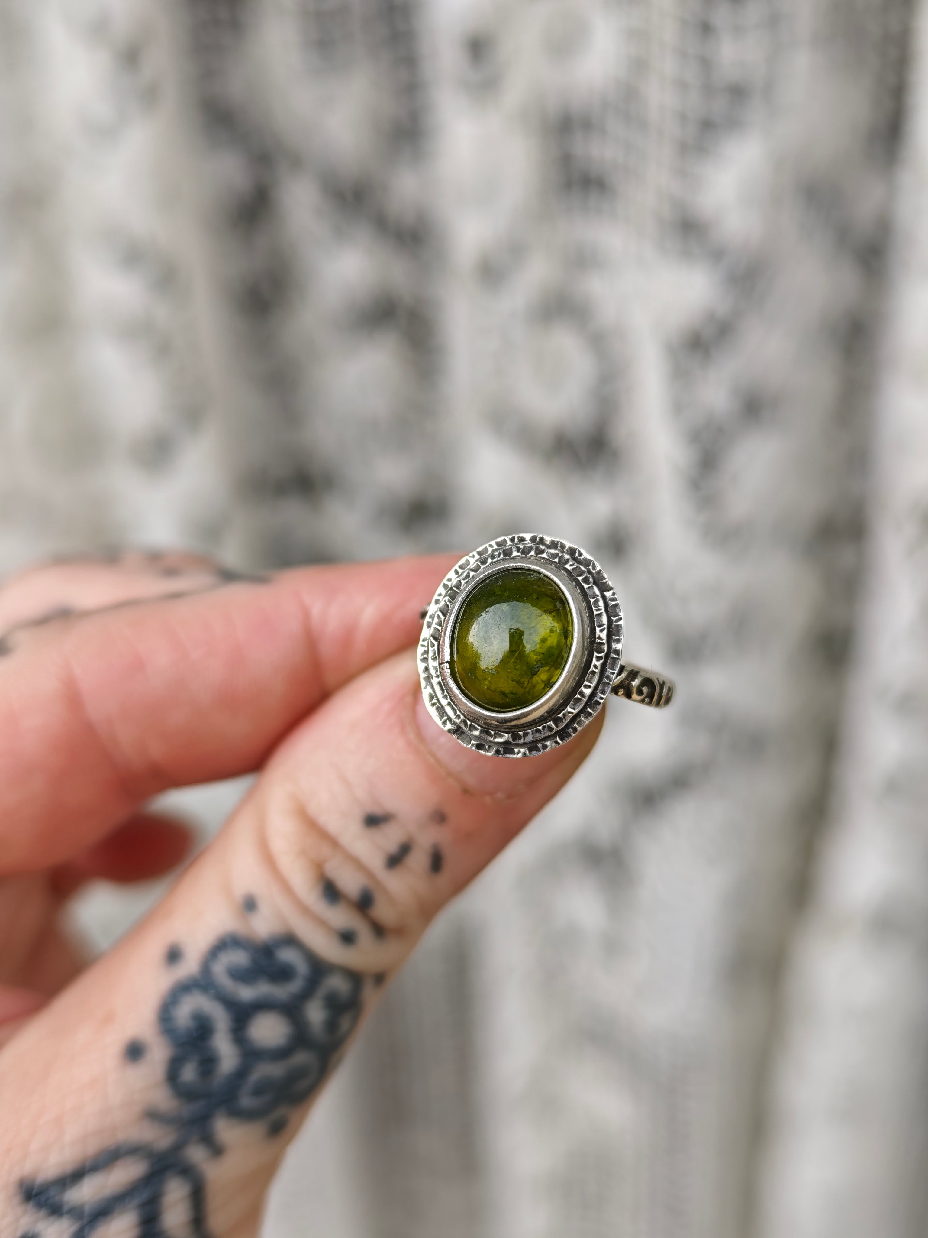 [Reserved] The Green Witch - Vesuvianite and Silver Ring