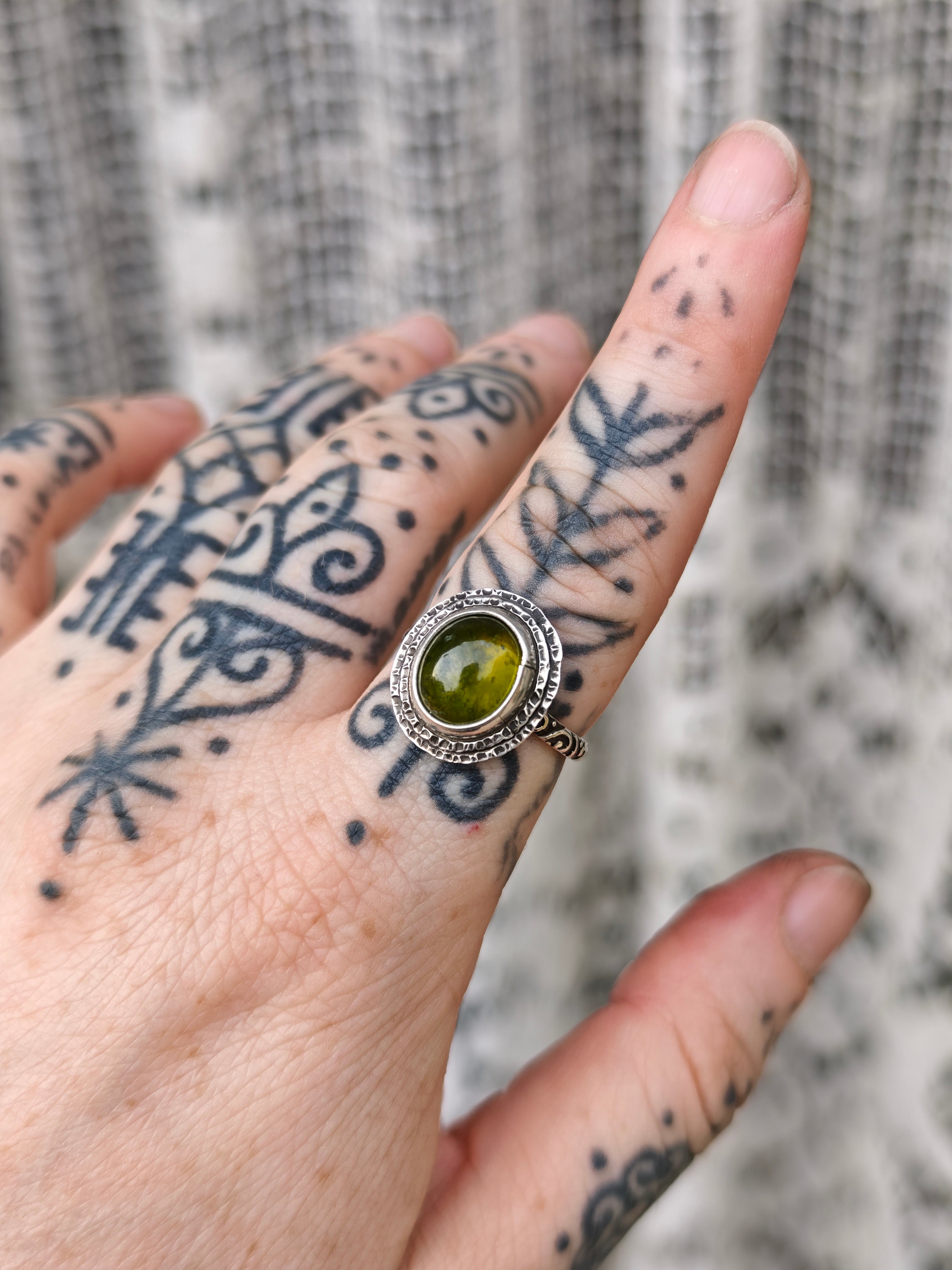 [Reserved] The Green Witch - Vesuvianite and Silver Ring