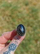 [Reserved] Marie Laveau - Black star diopside and silver ring