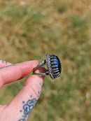 [Reserved] Marie Laveau - Black star diopside and silver ring