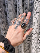 [Reserved] Marie Laveau - Black star diopside and silver ring