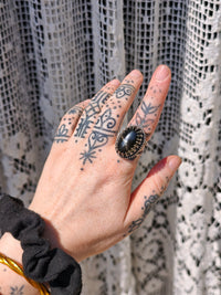 [Reserved] Marie Laveau - Black star diopside and silver ring