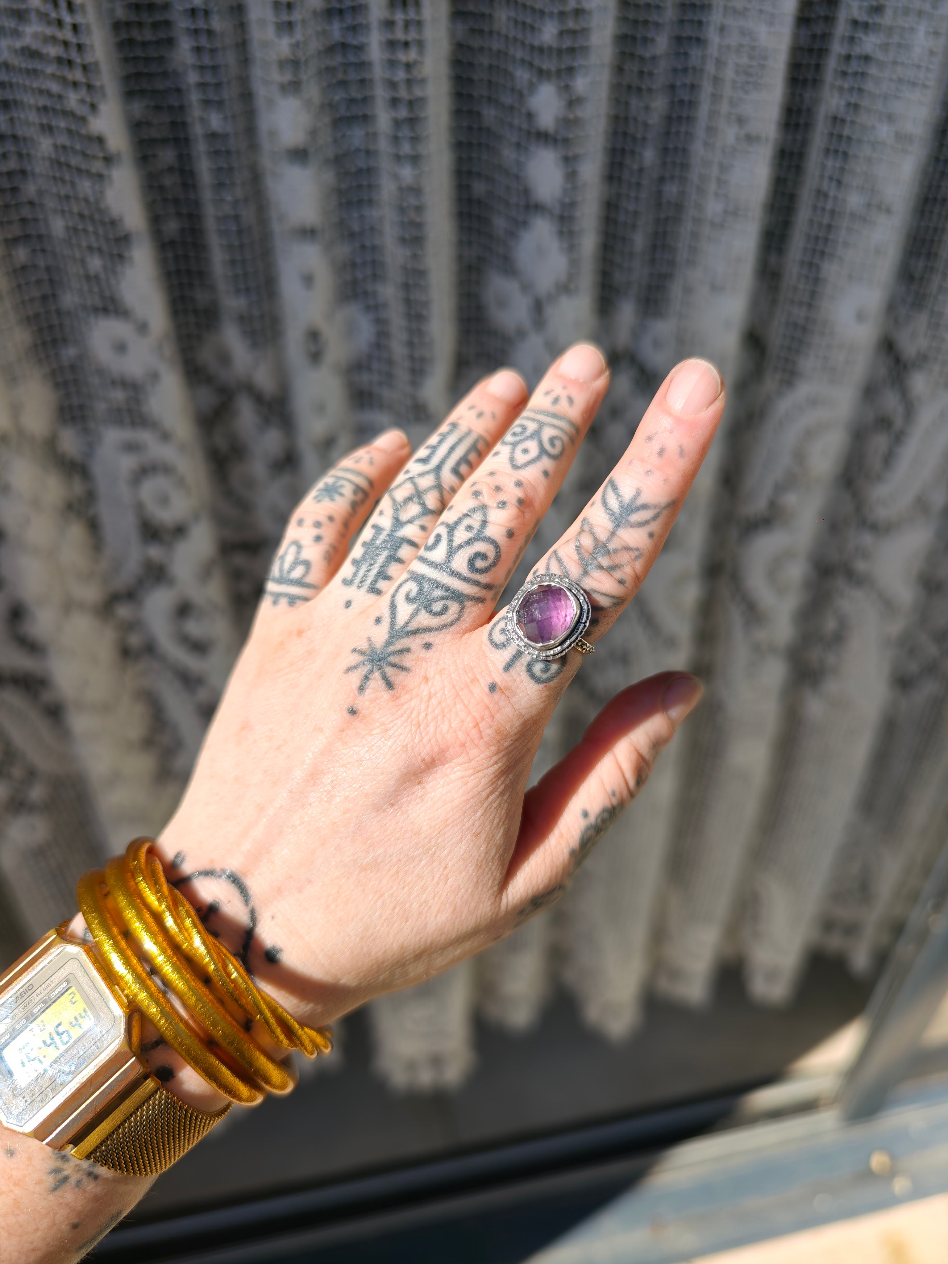 [Réservé] Intuition - Bague en améthyste facettée et argent