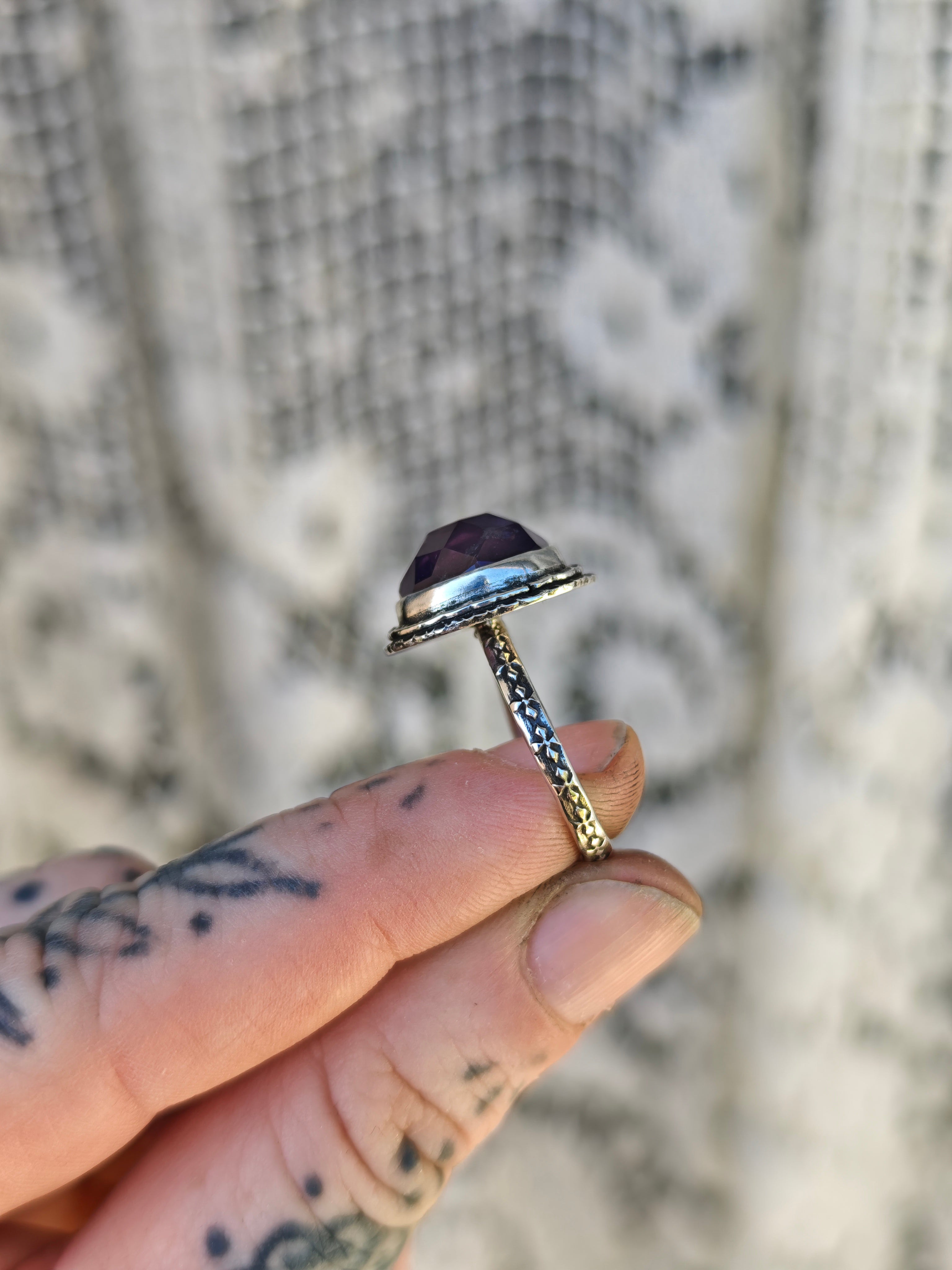 [Réservé] Intuition - Bague en améthyste facettée et argent