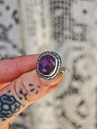 [Réservé] Intuition - Bague en améthyste facettée et argent