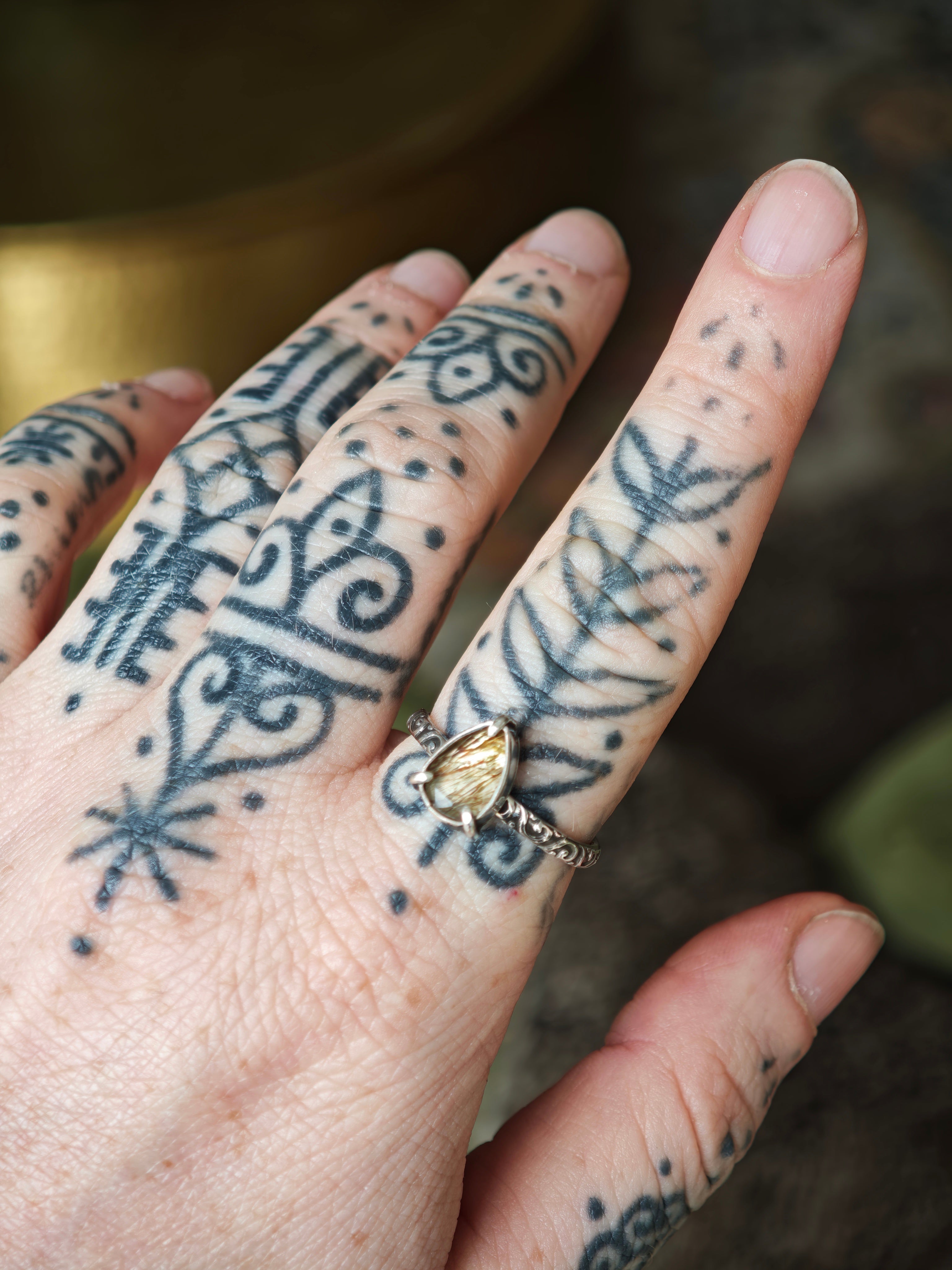[Réservé] Le Secret de Vénus - Bague en quartz rutile doré et argent