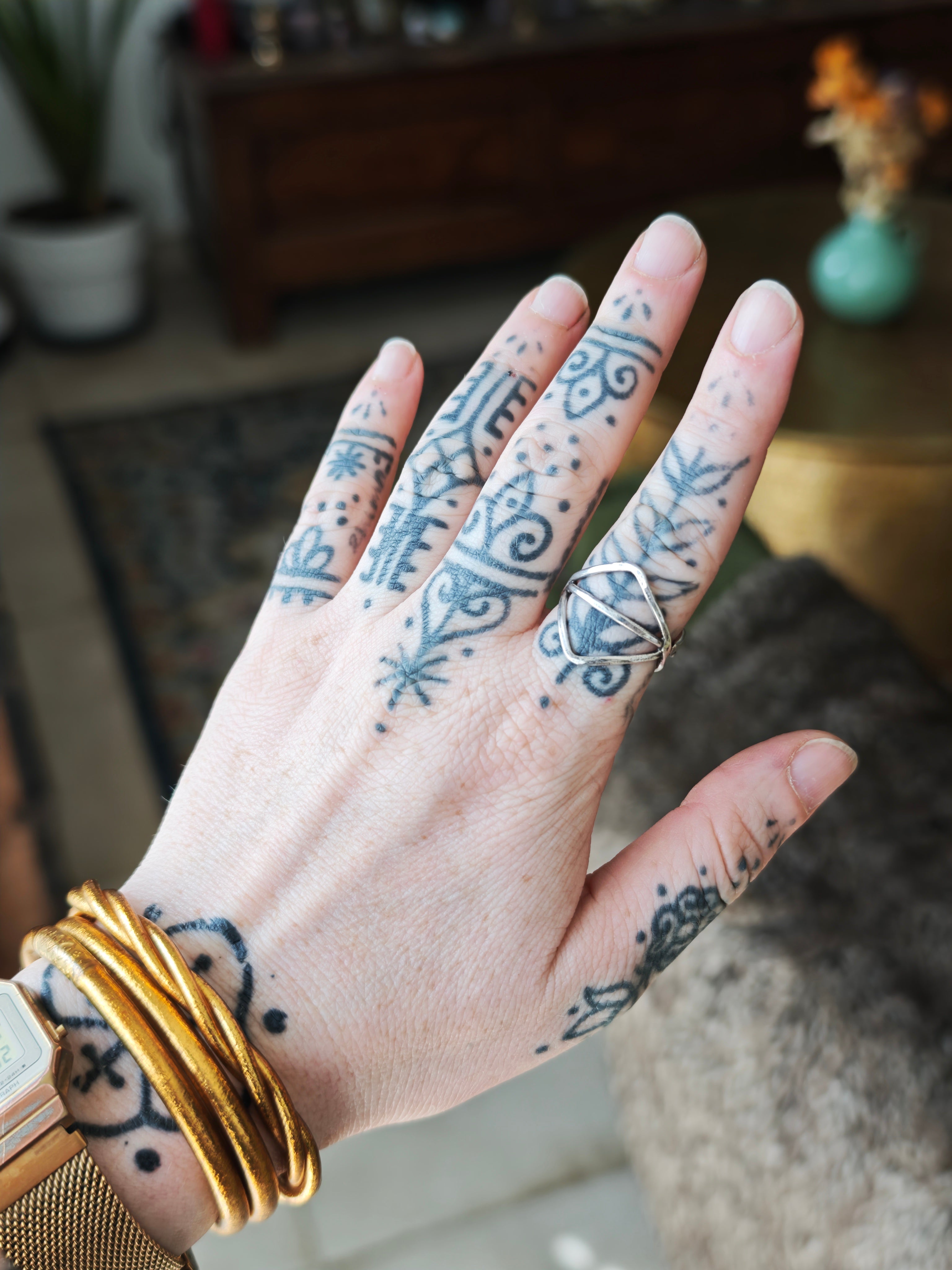 [Réservé] Protection - Bague forgée en argent, rune liée Ingwaz et Isa