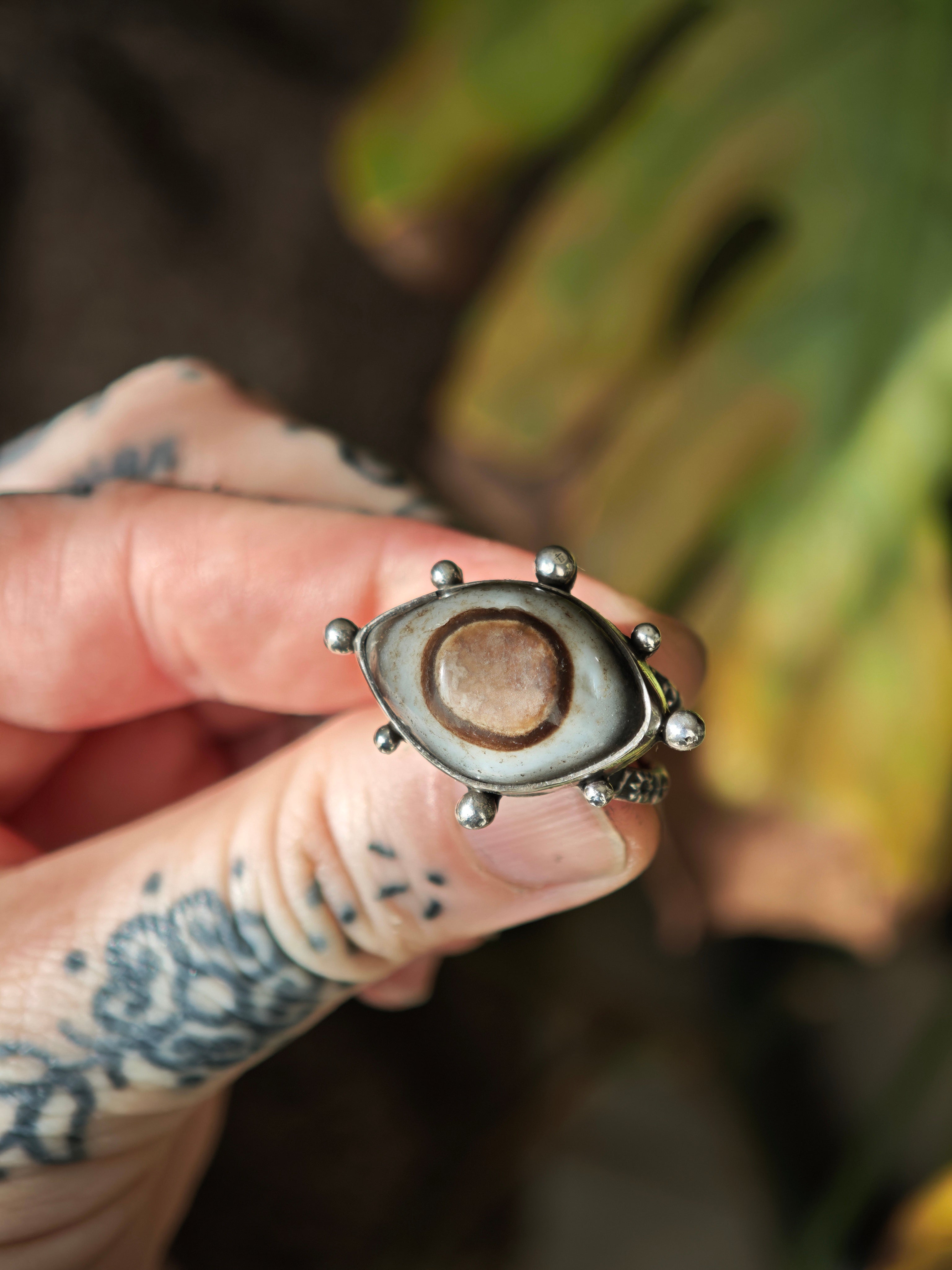 [Réservé] Troisième Œil - Bague en agate cyclope et argent