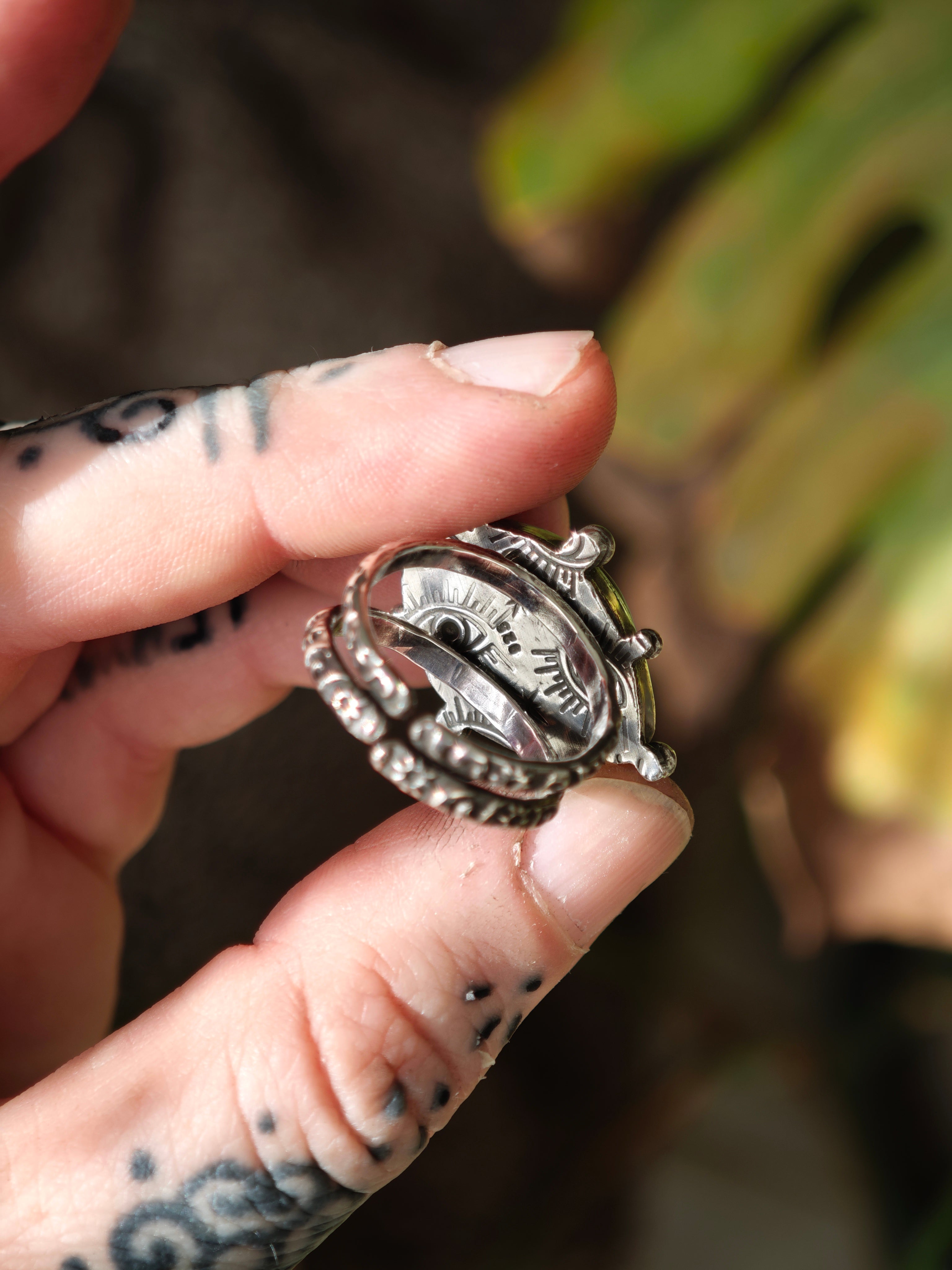[Réservé] Troisième Œil - Bague en agate cyclope et argent