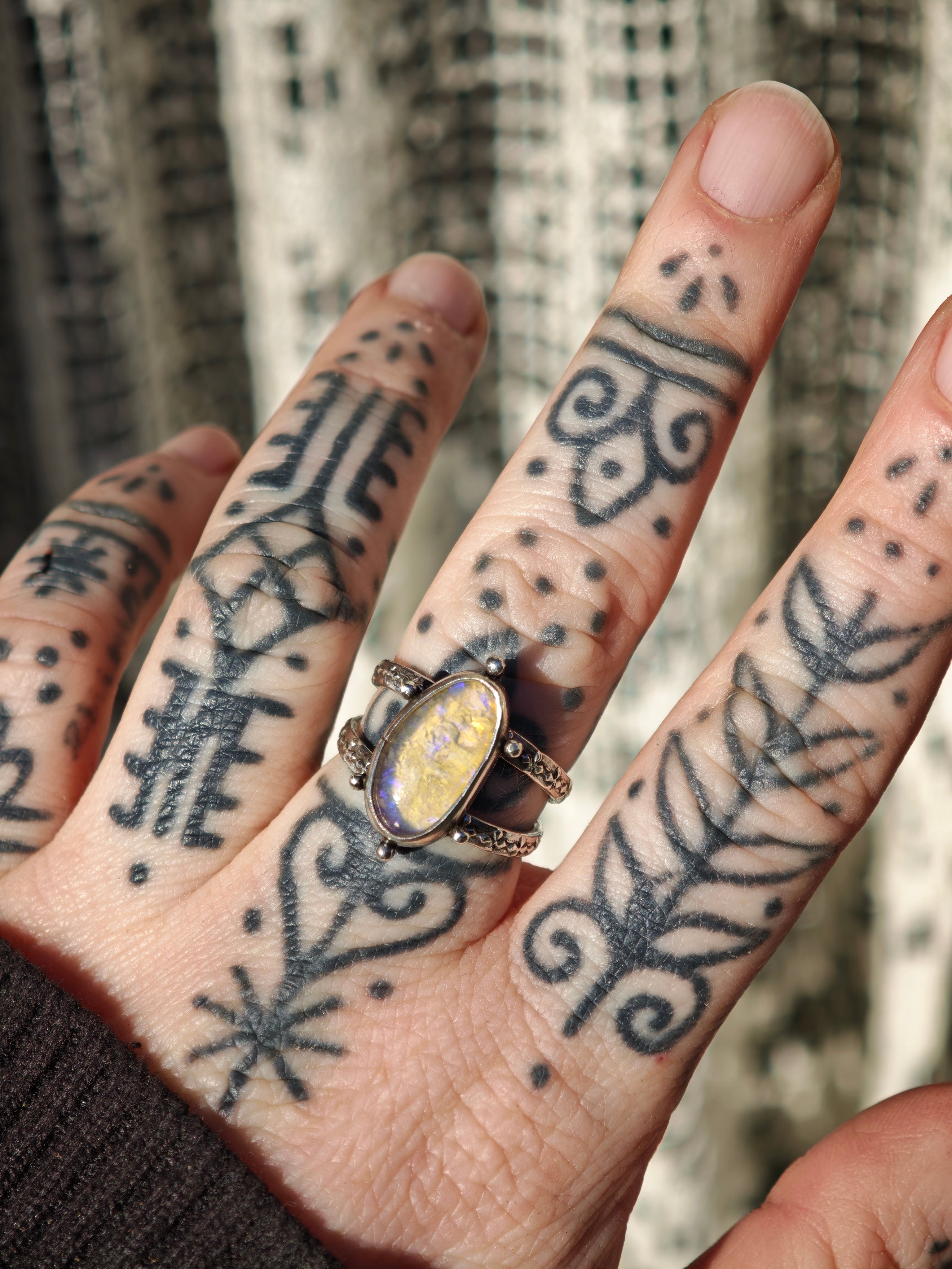 Fae - Opale de Lightning Ridge et quartz clair, argent