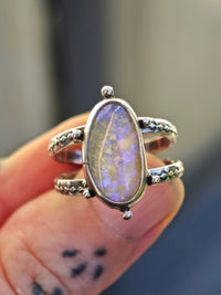 Fae - Opale de Lightning Ridge et quartz clair, argent
