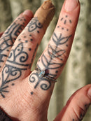 [Réservé] Starseed - Bague en opale de Lightning Ridge et argent