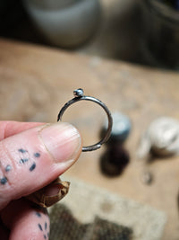 [Réservé] Starseed - Bague en opale de Lightning Ridge et argent