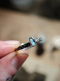 [Réservé] Starseed - Bague en opale de Lightning Ridge et argent