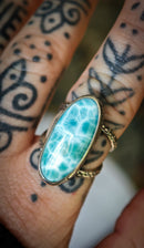 L'Atlantide - Bague en larimar et argent