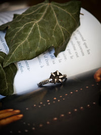 EarthMagick - Bague en fossile d'ammonite véritable et argent