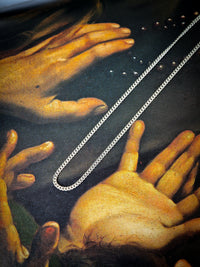 Chaîne argent 925, maille gourmette diamantée 1,2 mm, 40 cm