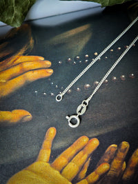 Chaîne argent 925, maille gourmette diamantée 1,2 mm, 40 cm