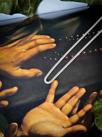 Chaîne argent 925, maille gourmette diamantée 1,5 mm, 40/45 cm