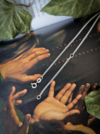 Chaîne argent 925, maille gourmette diamantée 1,5 mm, 40/45 cm