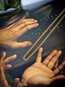 Chaîne laiton plaqué or, maille gourmette diamantée 1,8mm, 45cm