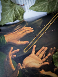 Chaîne laiton plaqué or, maille gourmette diamantée 1,8mm, 45cm