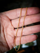 Chaîne laiton plaqué or, maille gourmette diamantée 1,8mm, 45cm