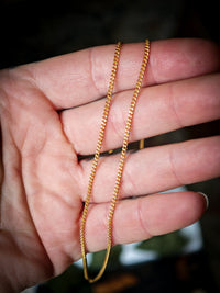 Chaîne laiton plaqué or, maille gourmette diamantée 1,8mm, 45cm