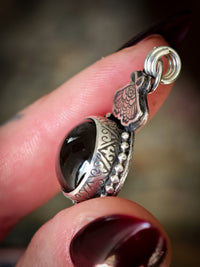 Divination - Scapolite and silver pendant, butterfly embossed