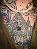 Divination - Scapolite and silver pendant, butterfly embossed