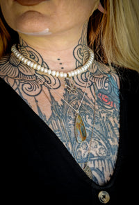 Le Talisman de Pan - Pendentif en pietersite bicolore et argent, Pan au dos